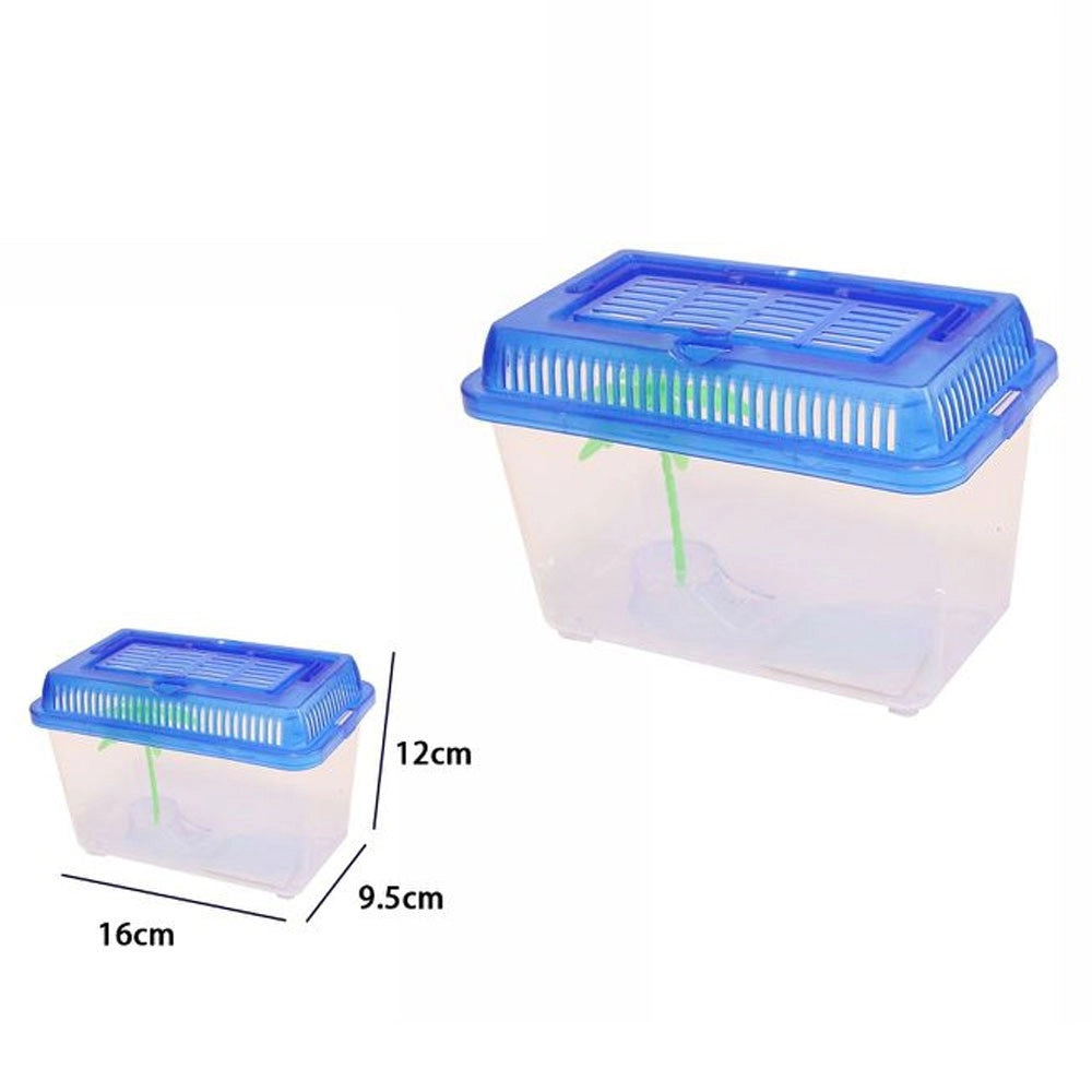 Trade Shop - 2 Pz Acquario Vaschetta Pesci Tartarughe Coperchio Maniglia Presa Aria 16x9.5x12 -