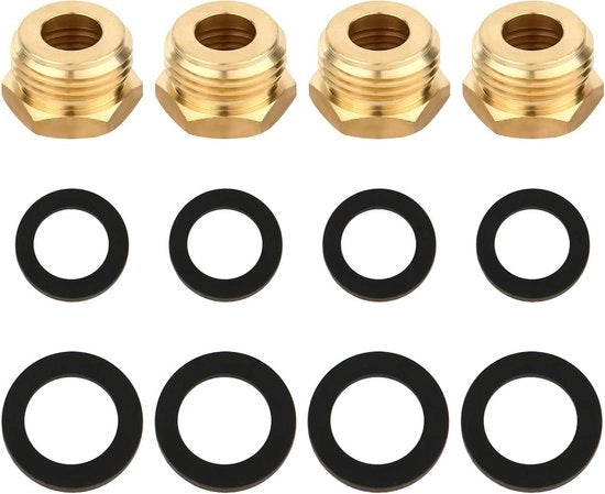 Adattatore per tubi da giardino set da 4 pezzi | connettore per tubi da giardino per esterno | 3/4" GHT maschio a 1/2" NPT femmina