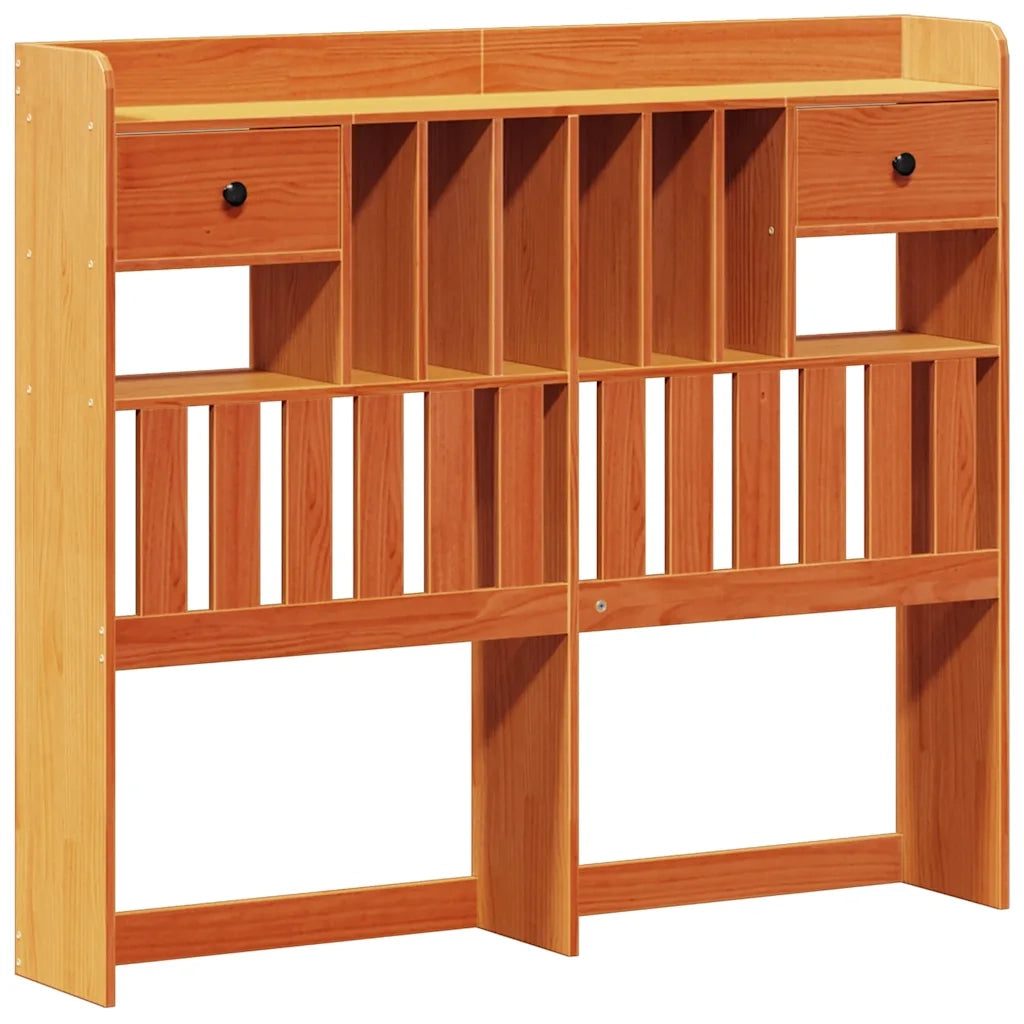 vidaXL Letto Libreria senza Materasso Marrone Cera 135x190 cm in Pino