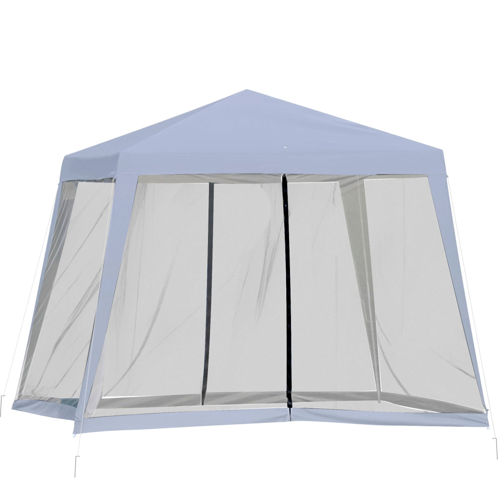 Carpa da Giardino ¨C zephmum ¨C Grigio 3x3 m con Rete Moschiera