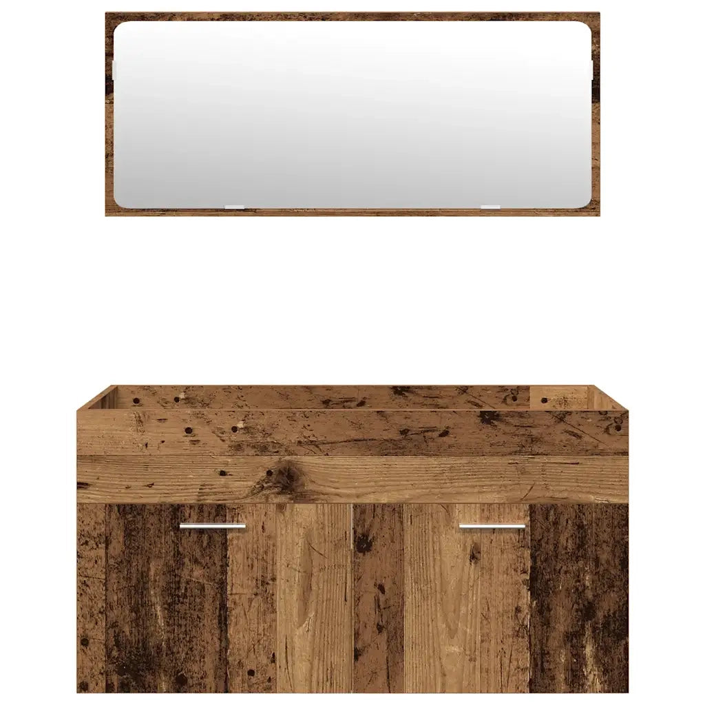 Set Mobili da Bagno 5 pz Legno Antico in Legno Multistrato 3328913