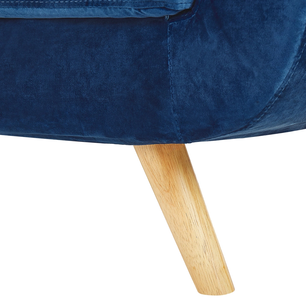 Fodera per poltrona in velluto di colore blu di ricambio con cerniera federa rimovibile