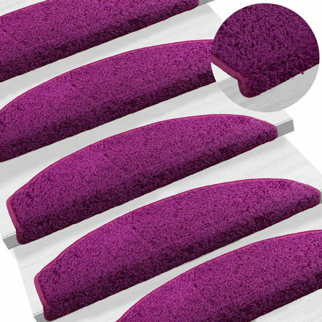 Tappetini per scale autoadesivi 15 pcs Viola 80 x 24,5 x 3,5 cm