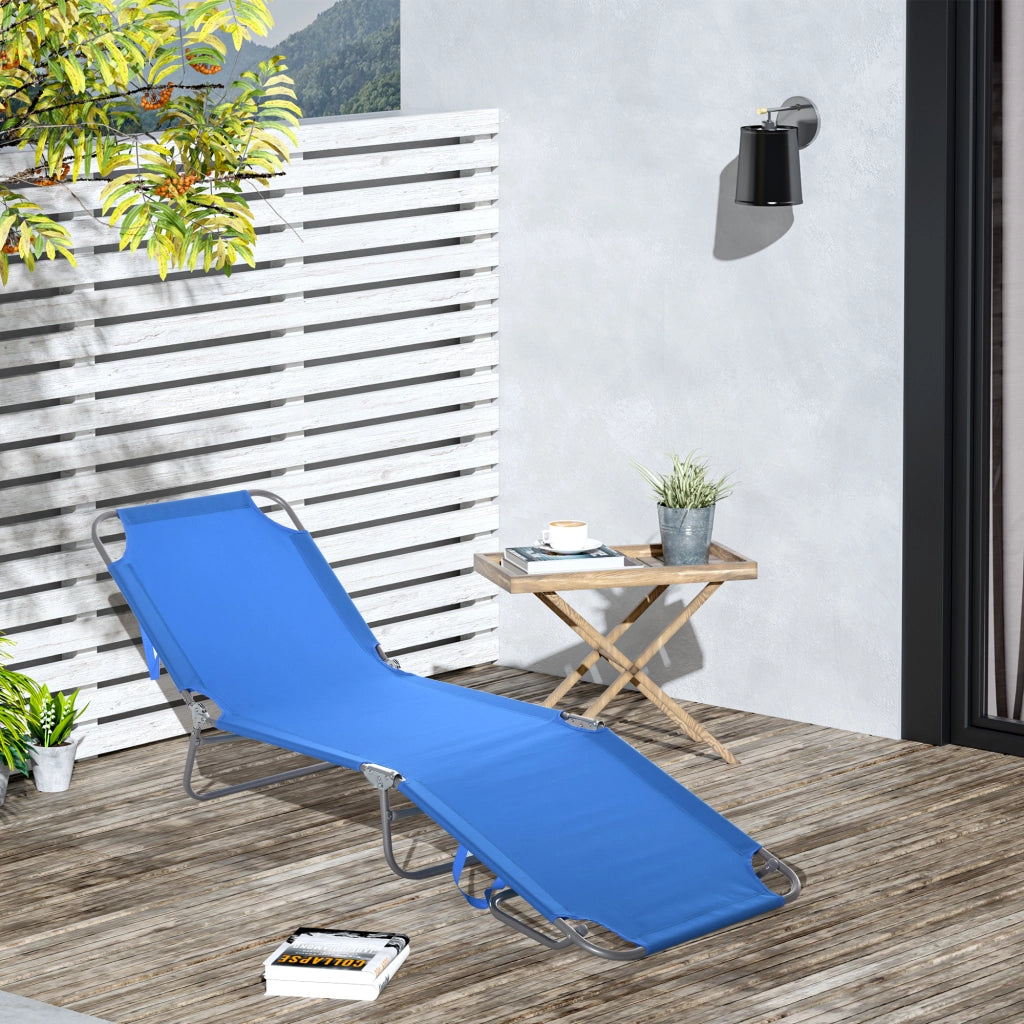 Sedia a sdraio pieghevole con schienale regolabile ¨C zephmum ¨C 187x55x24 cm blu