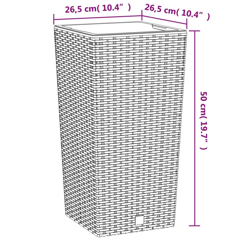 vidaXL Fioriera con Interno Rimovibile Bianca 11 / 26,5 L in PP Rattan