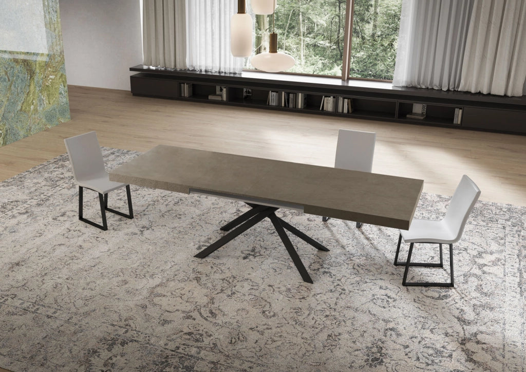 Tavolo Allungabile 160/420x90 cm Niket Tortora Gambe Antracite