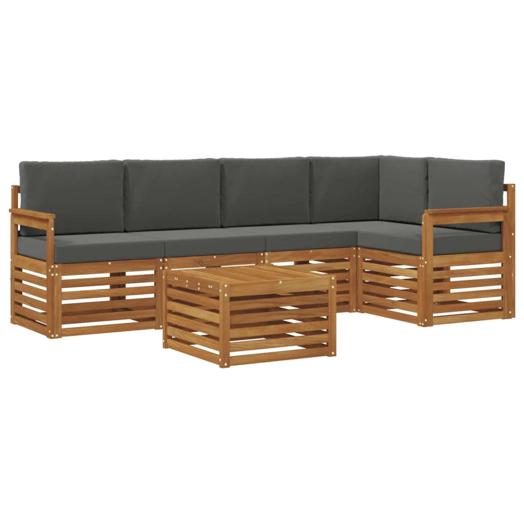 Set divano sezionale con cuscino 6 pcs Naturale e Antracite 3374837