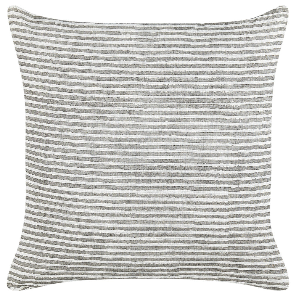 Set di 2 cuscini in lino e cotone con motivo a righe grigio e bianco 50 x 50 cm accessori salotto