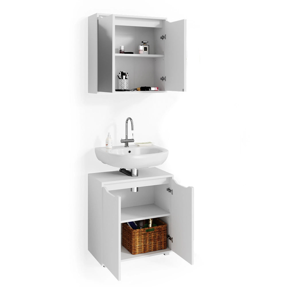 Vicco Set mobili bagno Bianco 2 parti
