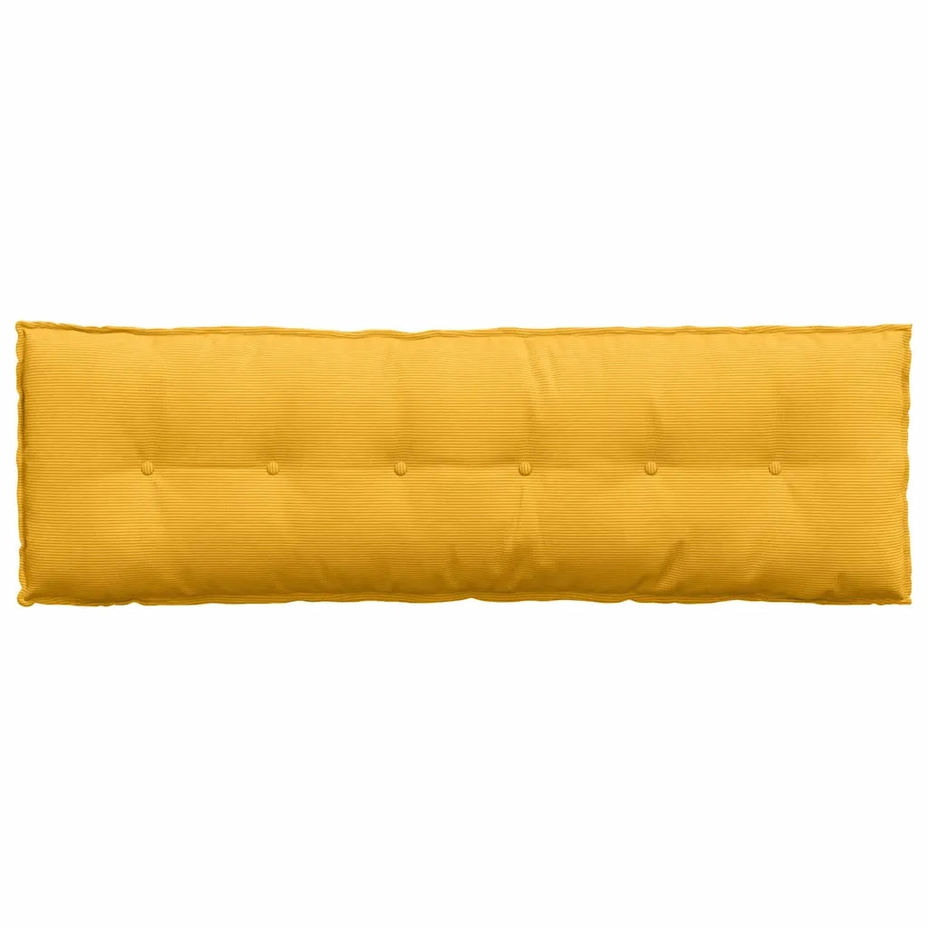 Cuscino per Schiena Giallo Chiaro 160 x 50 cm Tessuto in Cords 42014914