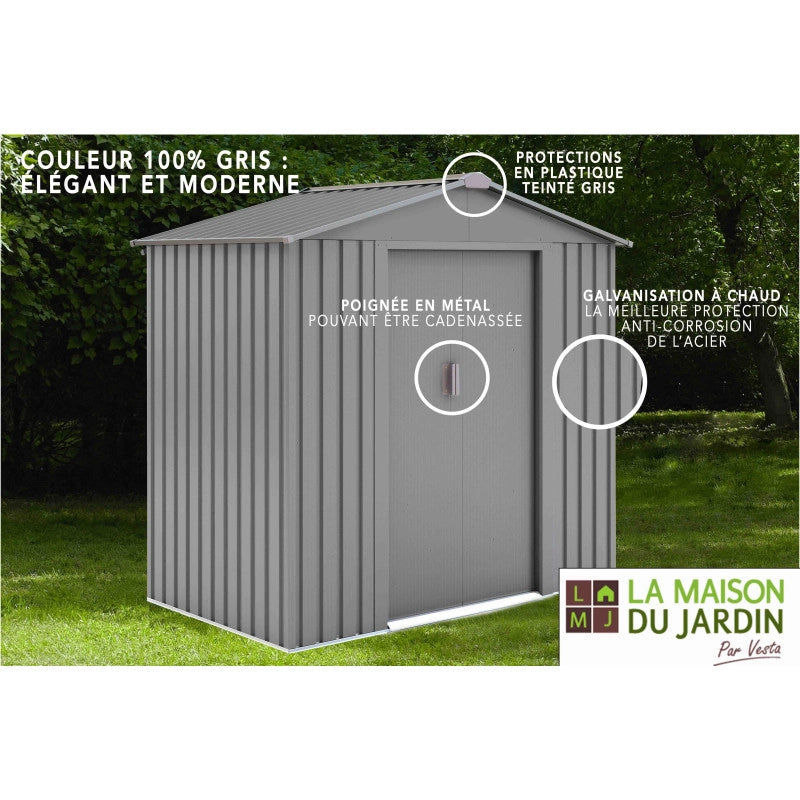 Casetta da giardino in metallo â€“ MJ 6 x 4 - 2,43 mÂ² - Antracite