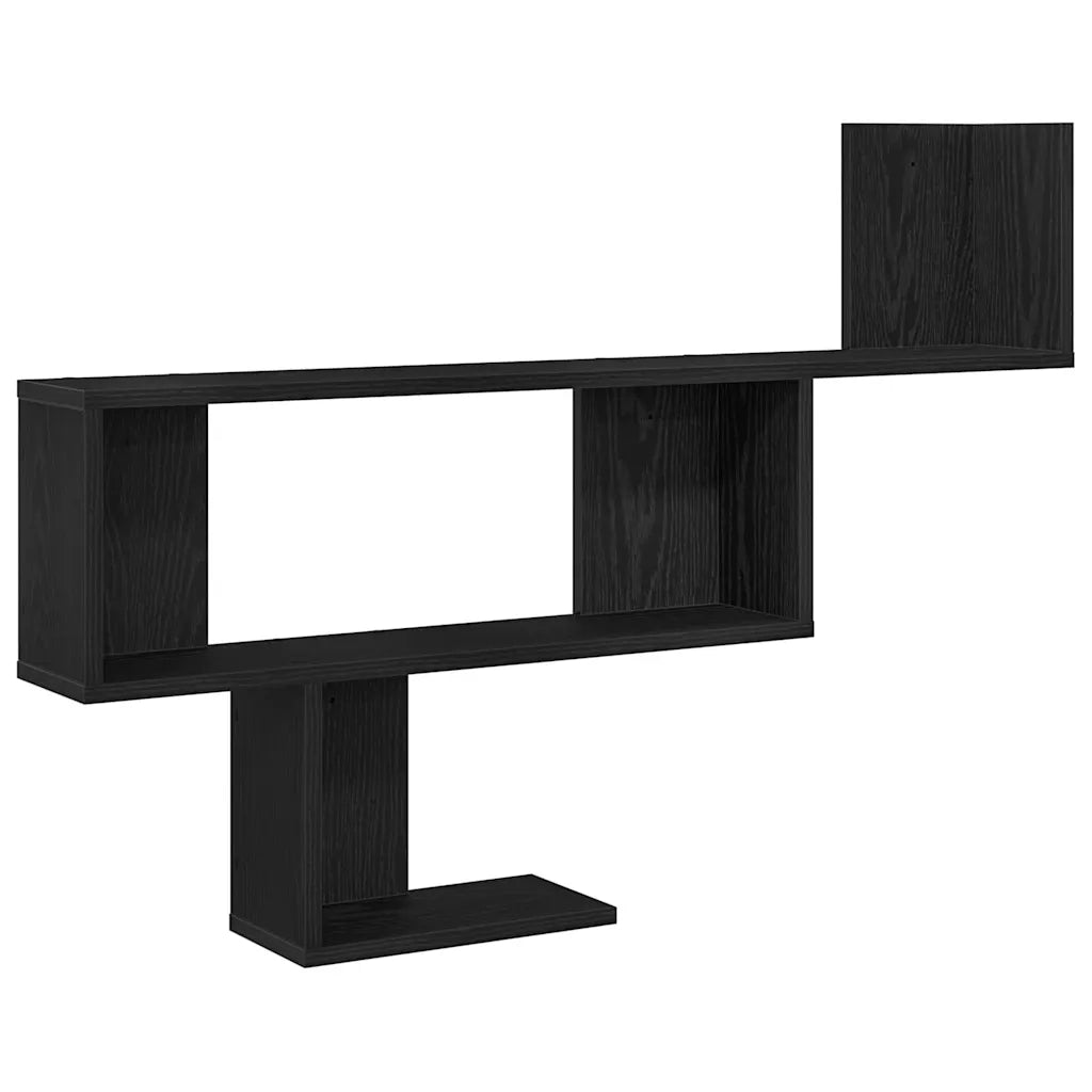 Scaffale a Parete Rovere Nero 100x15x70 cm in Truciolato