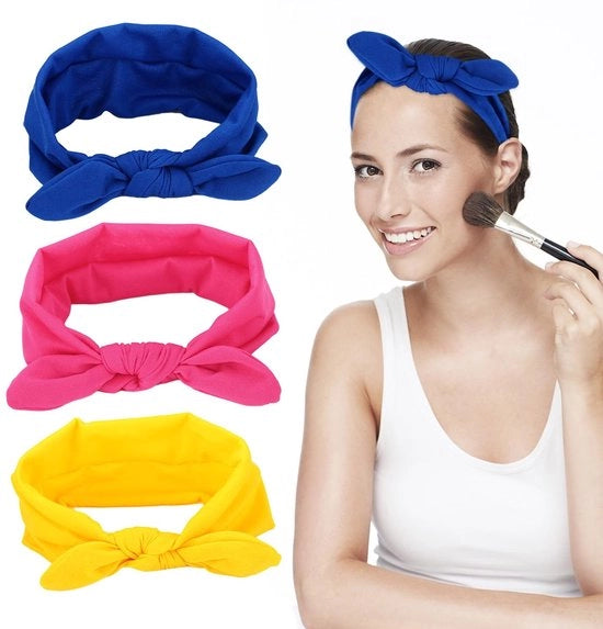 Bande per capelli 3 pezzi - Coniglio - Accessori femminili - Poliestere - Elastico - 20 x 8 cm - Benda per capelli