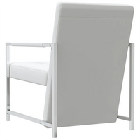 Poltrone 2 pz con Telaio Cromato Bianche in Similpelle