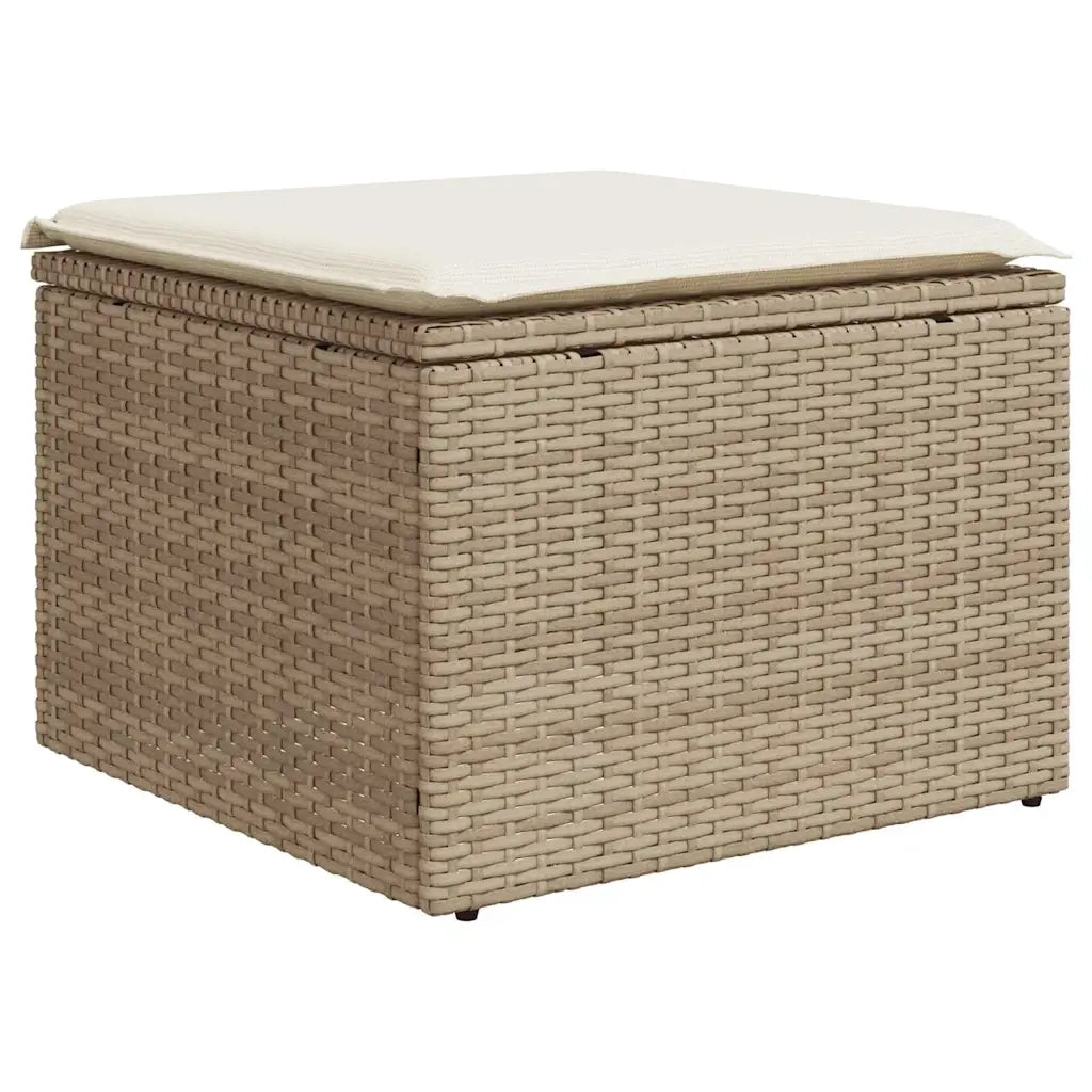 Set Divani da Giardino 12 pz con Cuscini Beige in Polyrattan