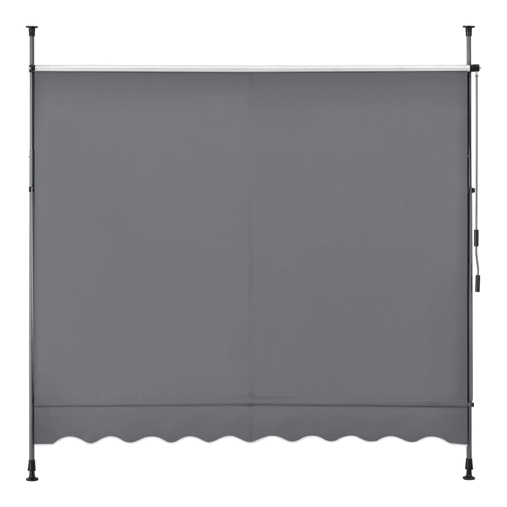 Tenda da Sole a Muro con Pali di Supporto Telescopici Parasole 200 x 120 cm (LxP) Grigio Medio pro.tec