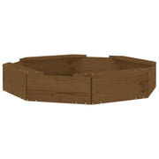Sabbiera per bambini area giochi da giardino esterna con sedute ottagonali legno massello di pino marrone 02_0041537