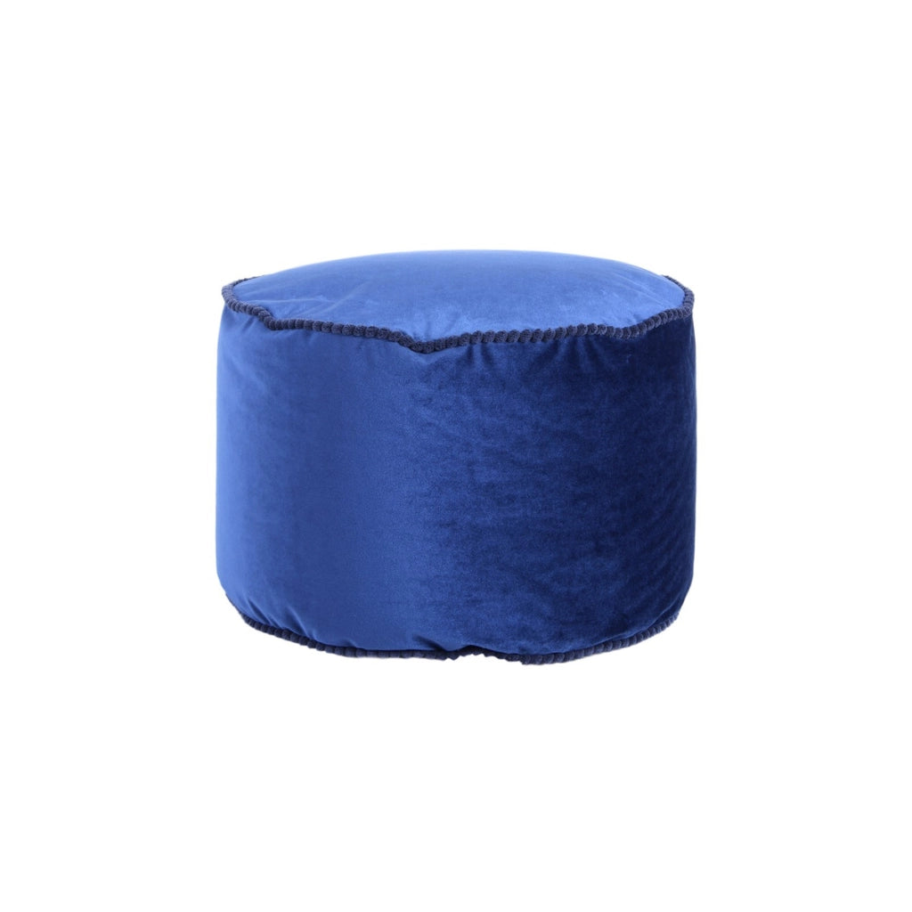 Pouf Rotondo Taj Mahal in Velluto Blu