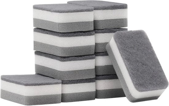Sponze Magiche per la Pulizia - 10 pezzi - Spessore Extra - Duraturo - Grande Fornitura - Cucina/Bagno - Pavimento/Muro - Grigio