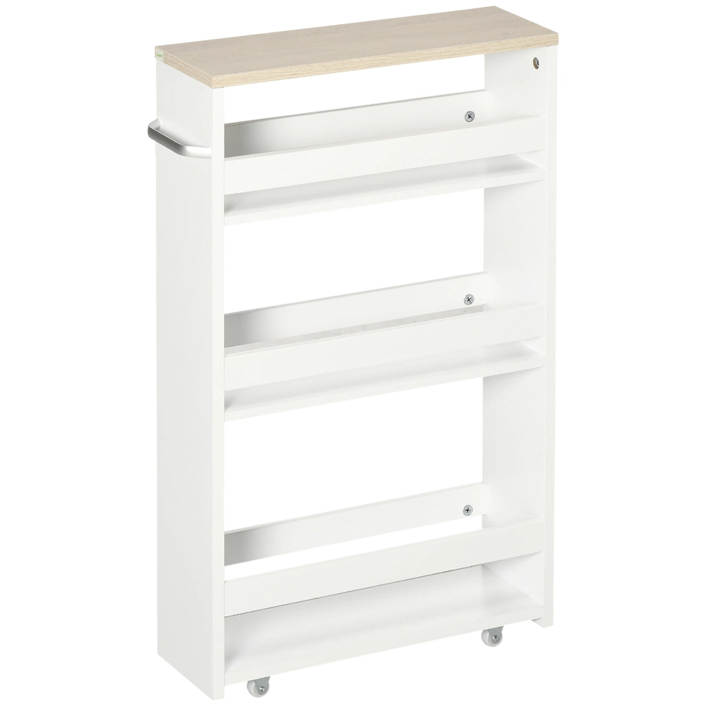 Carrello a 3 livelli ¨C zephmum ¨C 48x15x80 cm bianco
