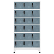 Armadietto con Chiave Grigio Chiaro e Scuro 90x40x180cm Acciaio 339835