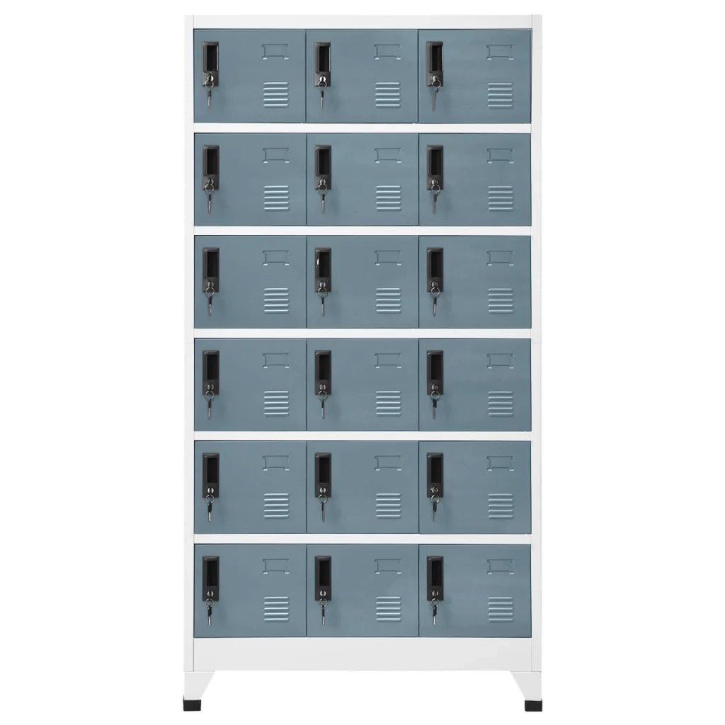 Armadietto con Chiave Grigio Chiaro e Scuro 90x40x180cm Acciaio 339835