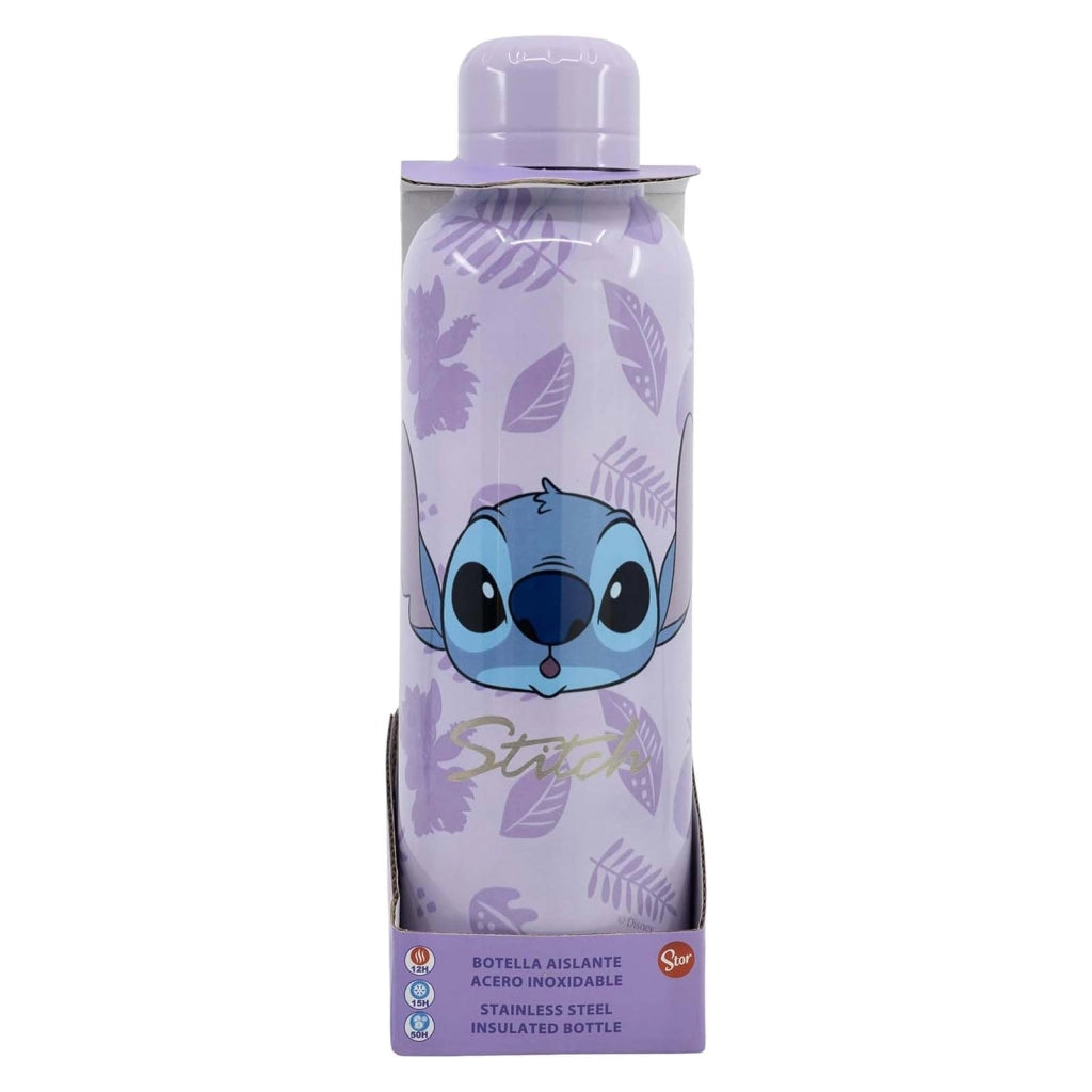 Bottiglia Termica 515ml Stitch Collezione Palms Decorazione Tropicale Viola Disney