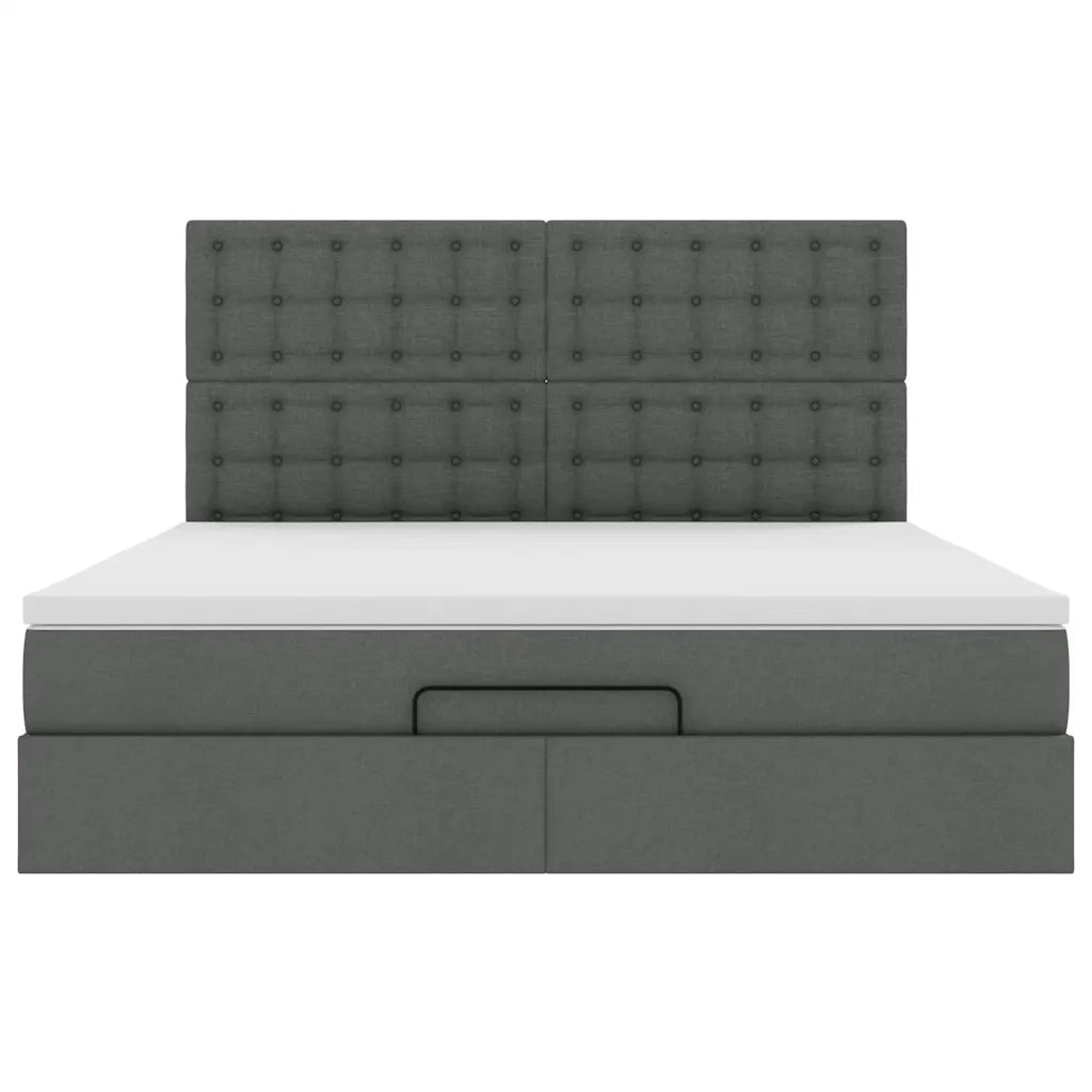 vidaXL Struttura Letto Pouf con Materasso 160x200 cm in Tessuto