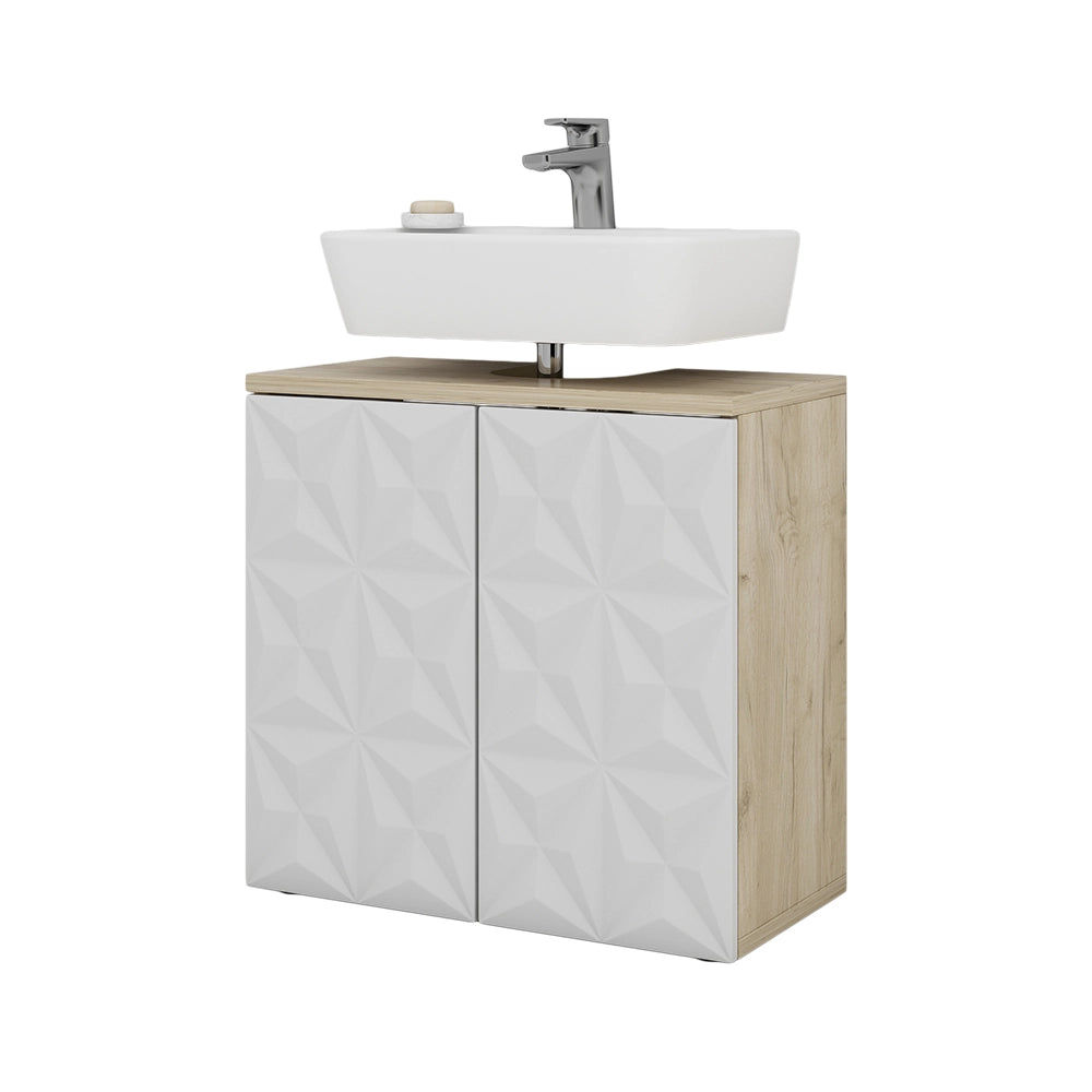 Vicco Mobile sottolavabo per bagno Bianco 60 x 57 cm con 2 porte
