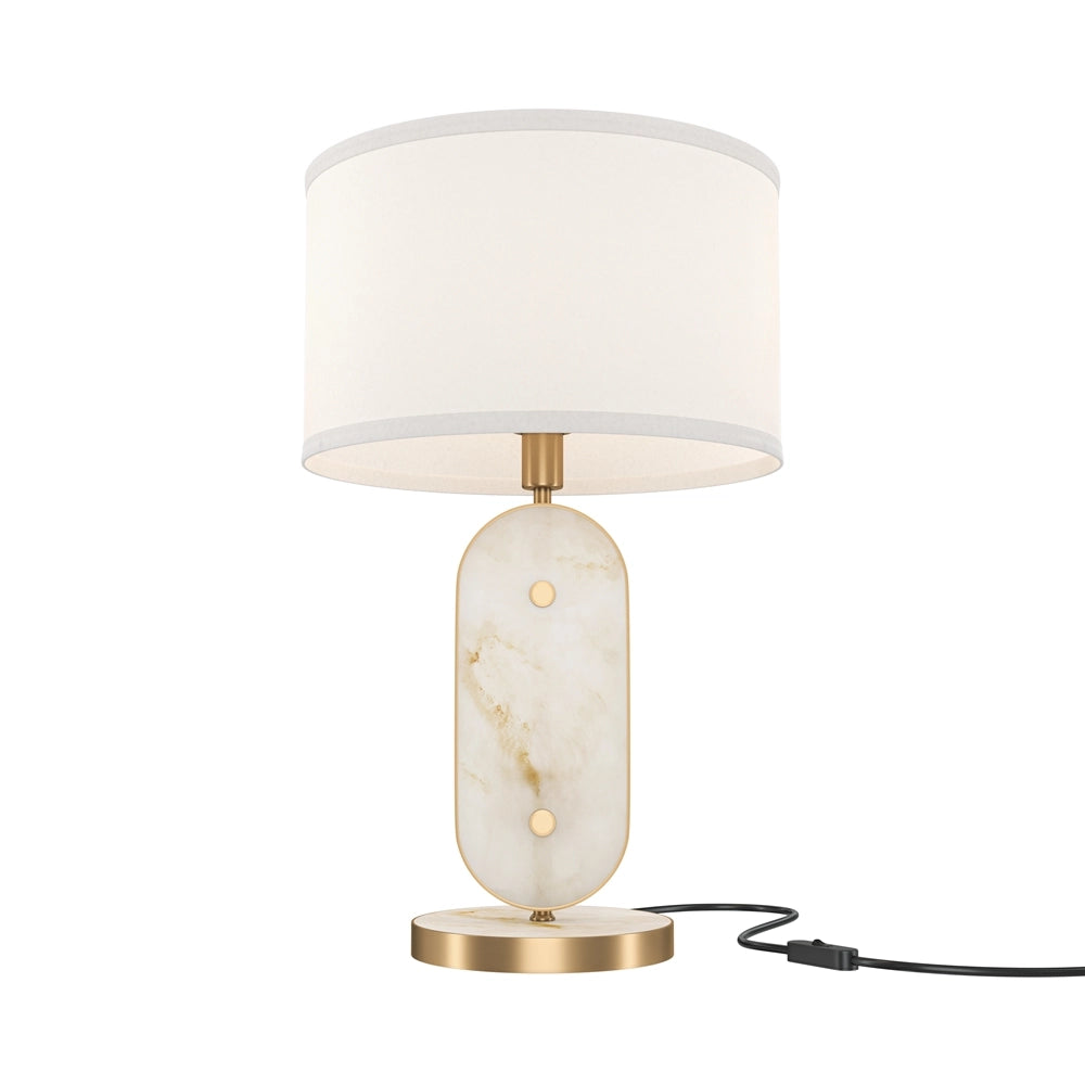Lampada da tavolo oro in metallo paralume Marmo E27 Maytoni
