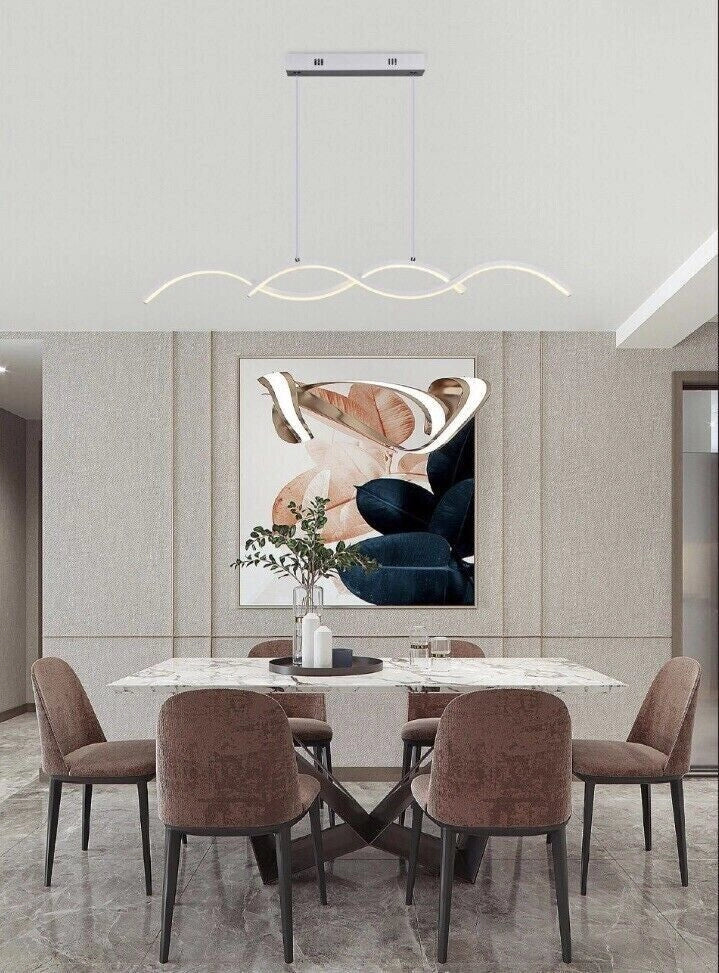 Lampadario Led a Sospensione da soffitto illuminazione Design Moderno 25w twist Bianca Fredda 6500k Silver