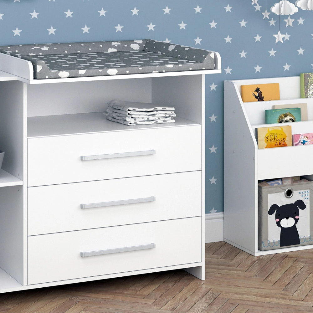 Vicco Set per cameretta Bianco 2 parti, con fasciatoio e libreria