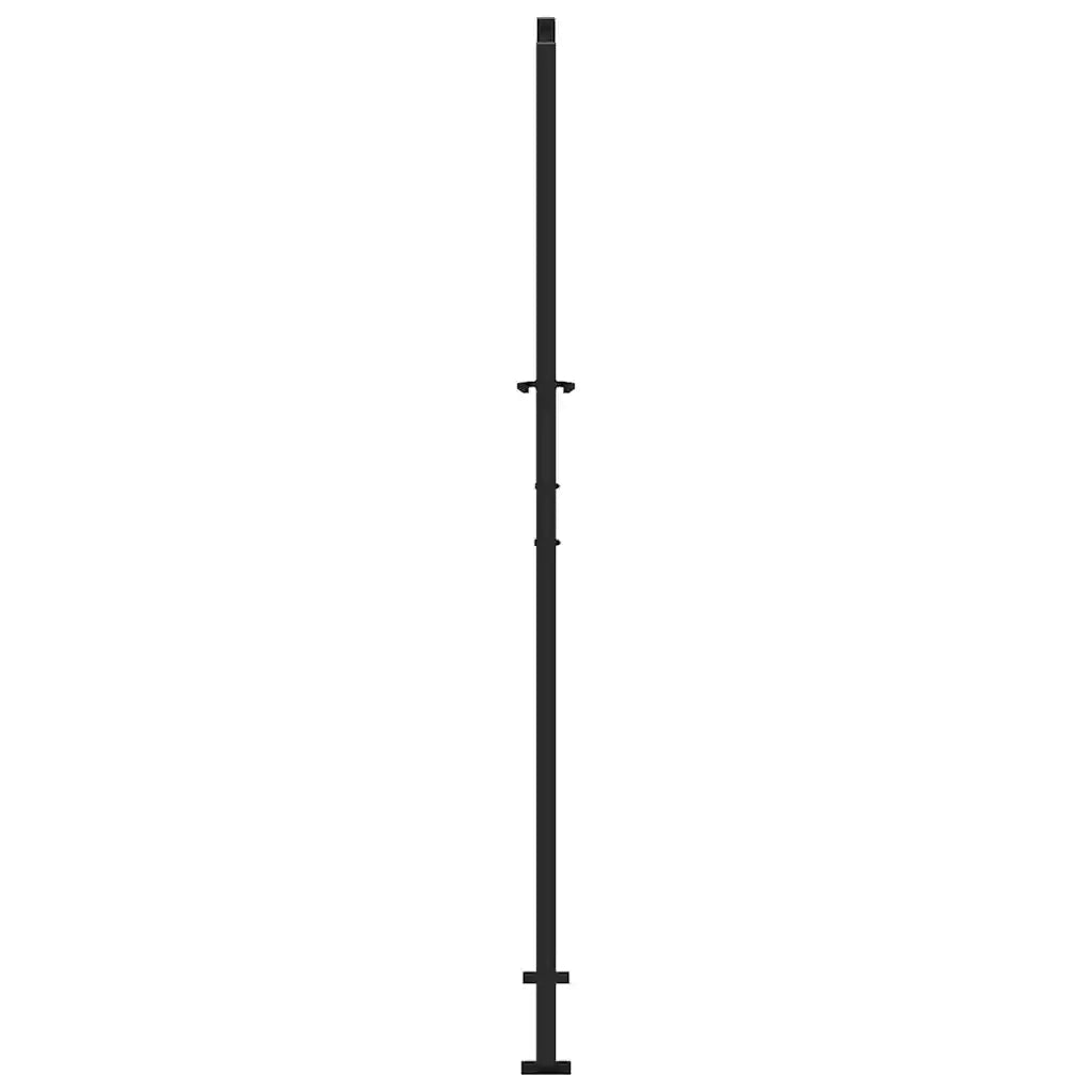 Cancello da giardino nero 100x200 cm in acciaio con design a foglia 4100963