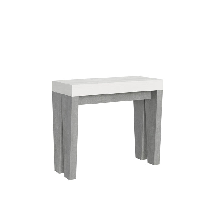 Consolle Allungabile 90-300x40x77 cm in Nobilitato Bianco e Grigio