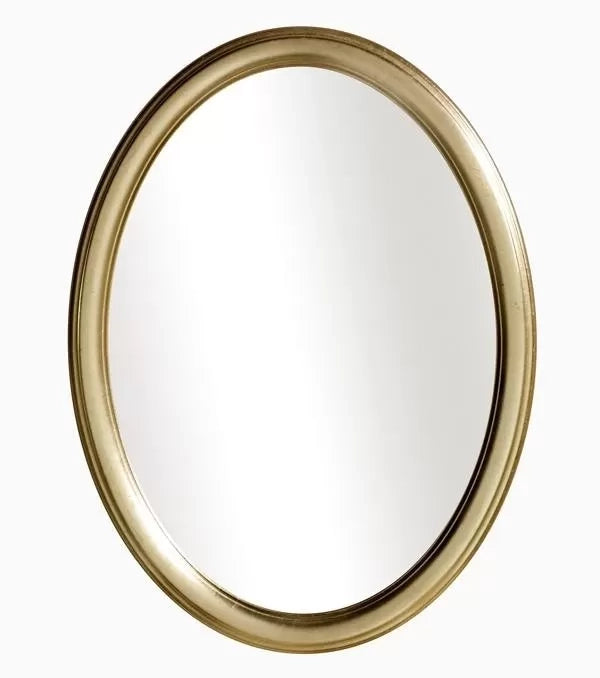 Specchiera in foglia oro ovale- misure: 59 x 79 x 3