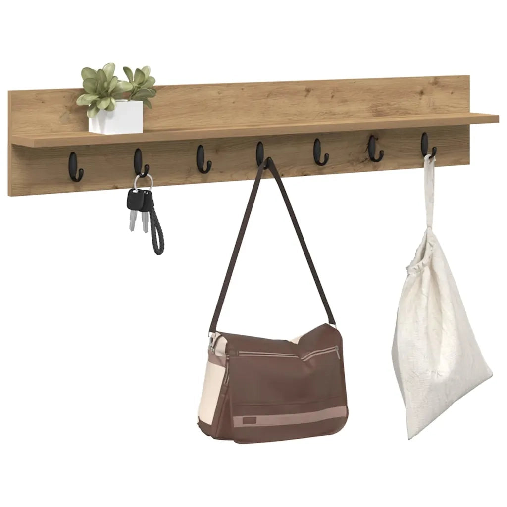 Appendiabiti a muro Rovere artigianale 100 x 10,5 x 18 cm 874410