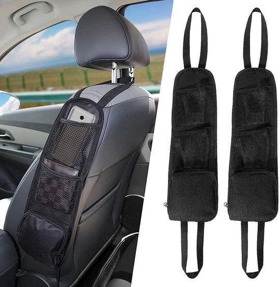 Zacchi neri da 2 per laterali del seggiolino, borse da ricarico acqua resistenti e multifunzionali per auto