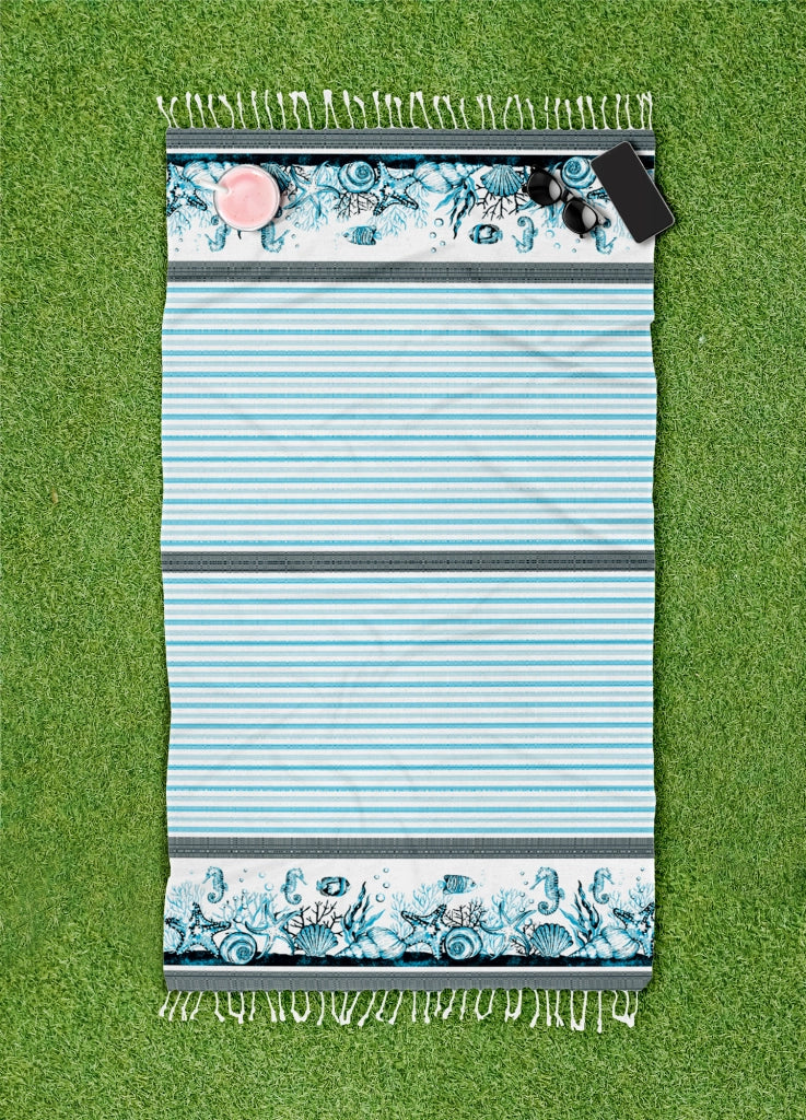 Telo Mare Con Frange Asciugamano Da Spiaggia Misura Grande 90x190 Cm Assorbente In Morbido Cotone Leggero Stampe Moderne Anti Sabbia Lettino Vacanze Piscina CapeRange