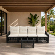 Set Divano da Giardino 5 pz Nero polyrattan 3435931