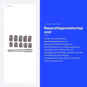 Kit di riparazione per bielle M10x1,0 - Set di attrezzi per riparazione di giunzioni a vite - Acciaio inossidabile - Accessorio per auto - Pompa universale M12 - Durevole e pratico - Set di attrezzi per riparazione di giunzioni a vite