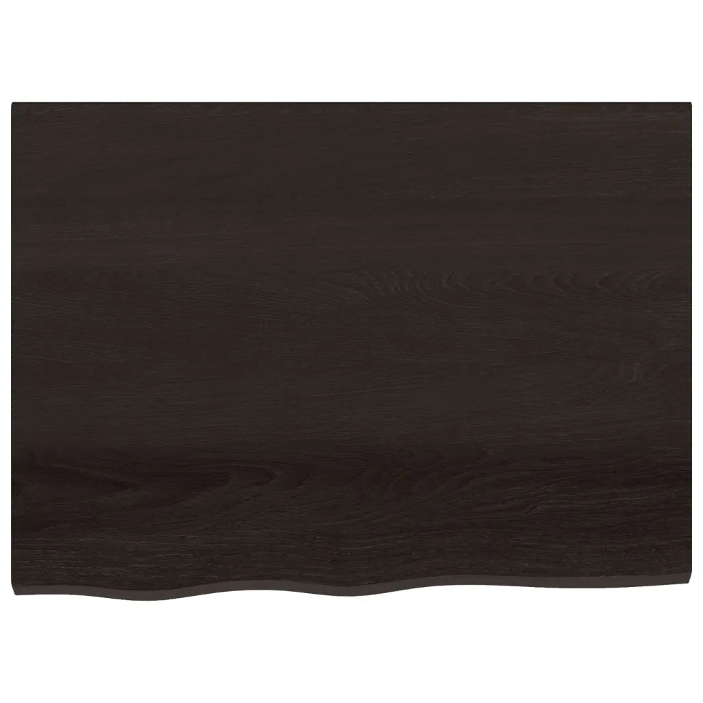 Piano Bagno Marrone Scuro 80x60x(2-4)cm Legno Massello Trattato 3156219