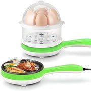 Trade Shop - Mini Padella Antiaderente Elettrica Cuociuova Multifunzionale 3 In 1 Per Uova Sode Verdure -