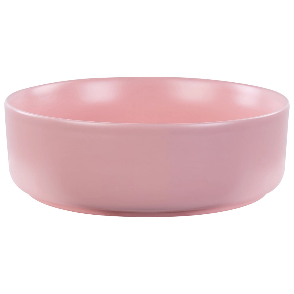 Lavandino da appoggio Rosa Ceramica 370 mm Opaco Lavandino da bagno rotondo