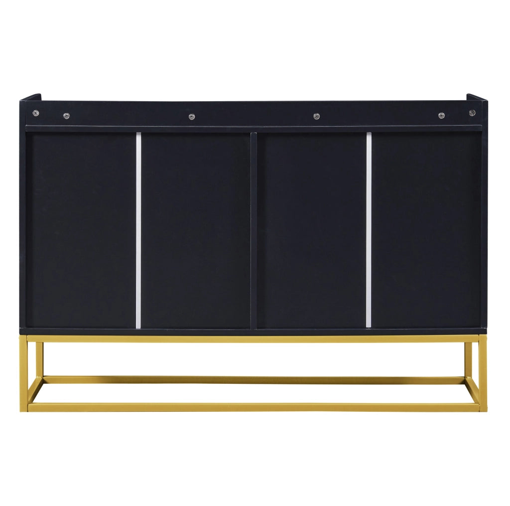 Credenza 120x30x80 cm a 4 ante; con ripiani regolabili e apertura a pressione; MDF e truciolare