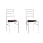 Set 2 sedie in legno massello imbottita bianco 42,5x37,5x90 (681) - Mobili 2G