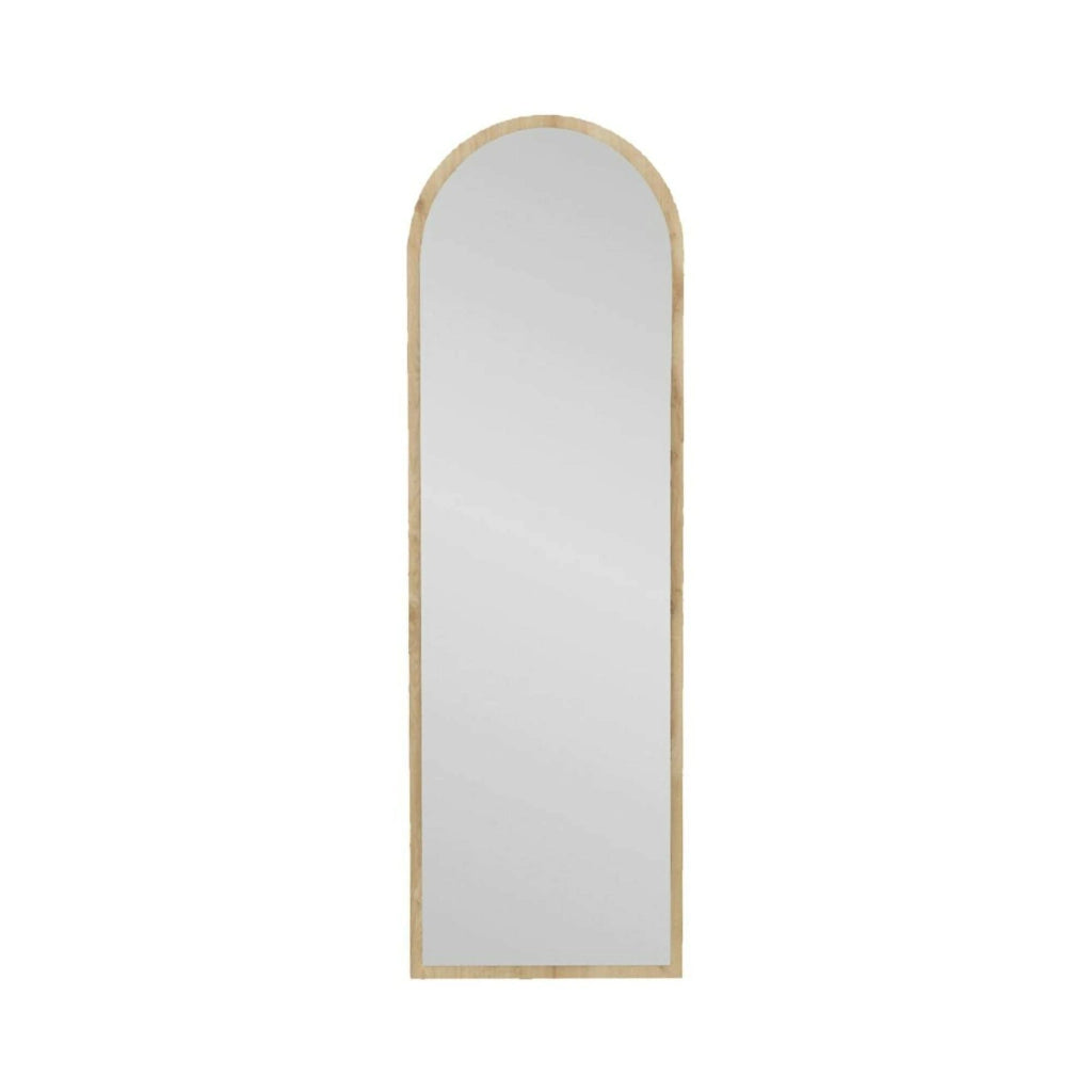 Specchio Artus, Specchiera, Articolo d'arredo a muro, Decorazione con specchio, 50x2h160 cm, Rovere
