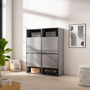 Scarpiera, 120x35x145cm, Camera da letto, Armadio, grigio cemento RF3522