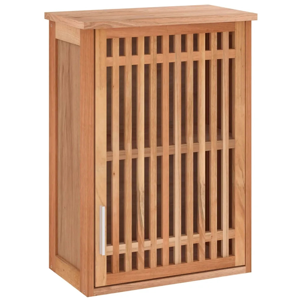 Armadietto da Bagno a Parete 42x23x60 cm Legno Massello di Noce 350357