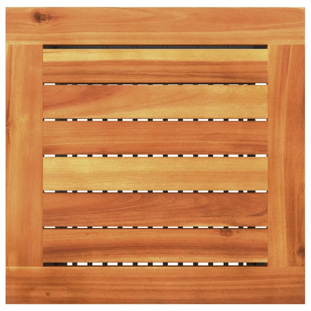 Tavolo da Giardino Nero 40x40x42cm in Polyrattan e Legno Acacia 366263