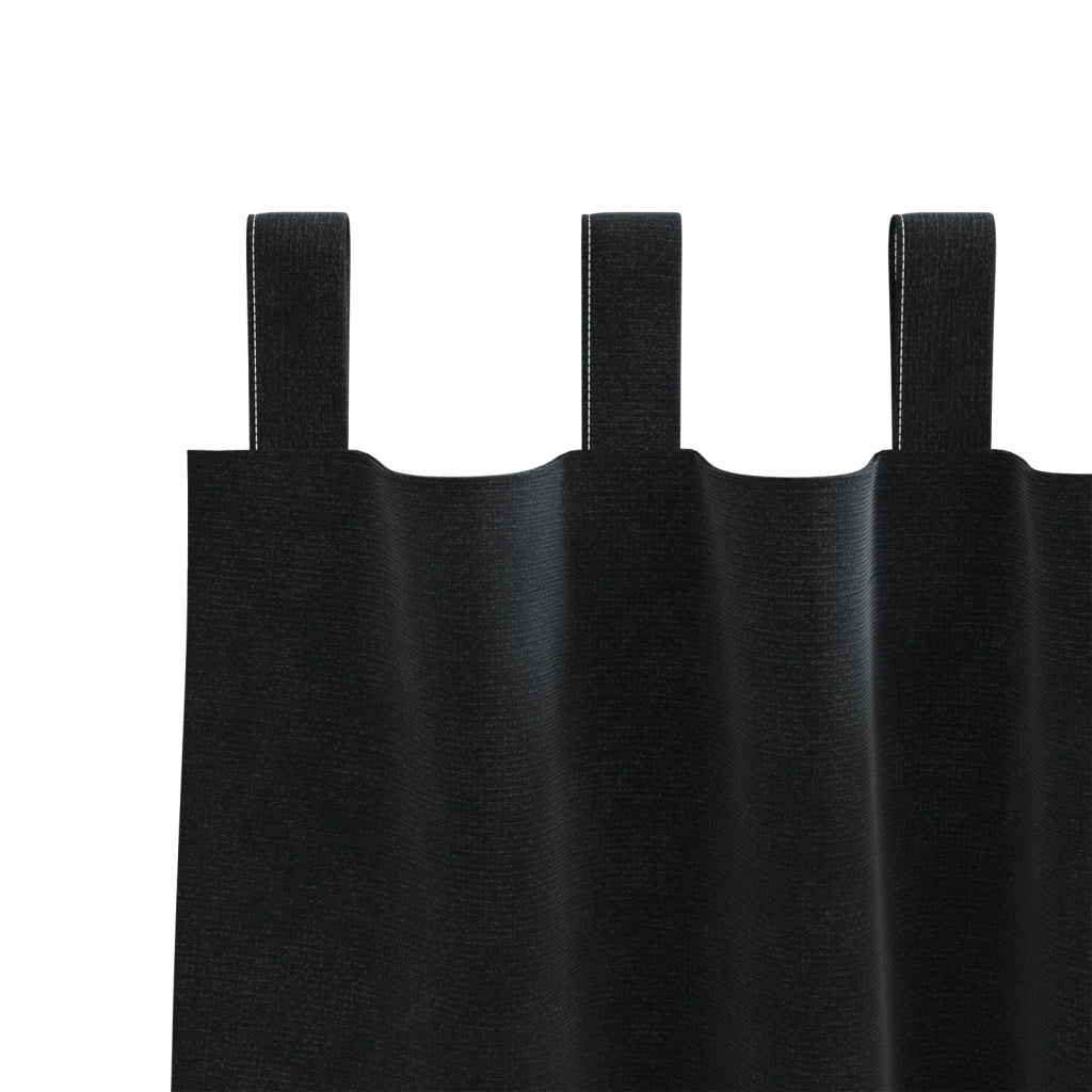 Tende oscuranti  con anelli da appendere 2 pz in velluto nero